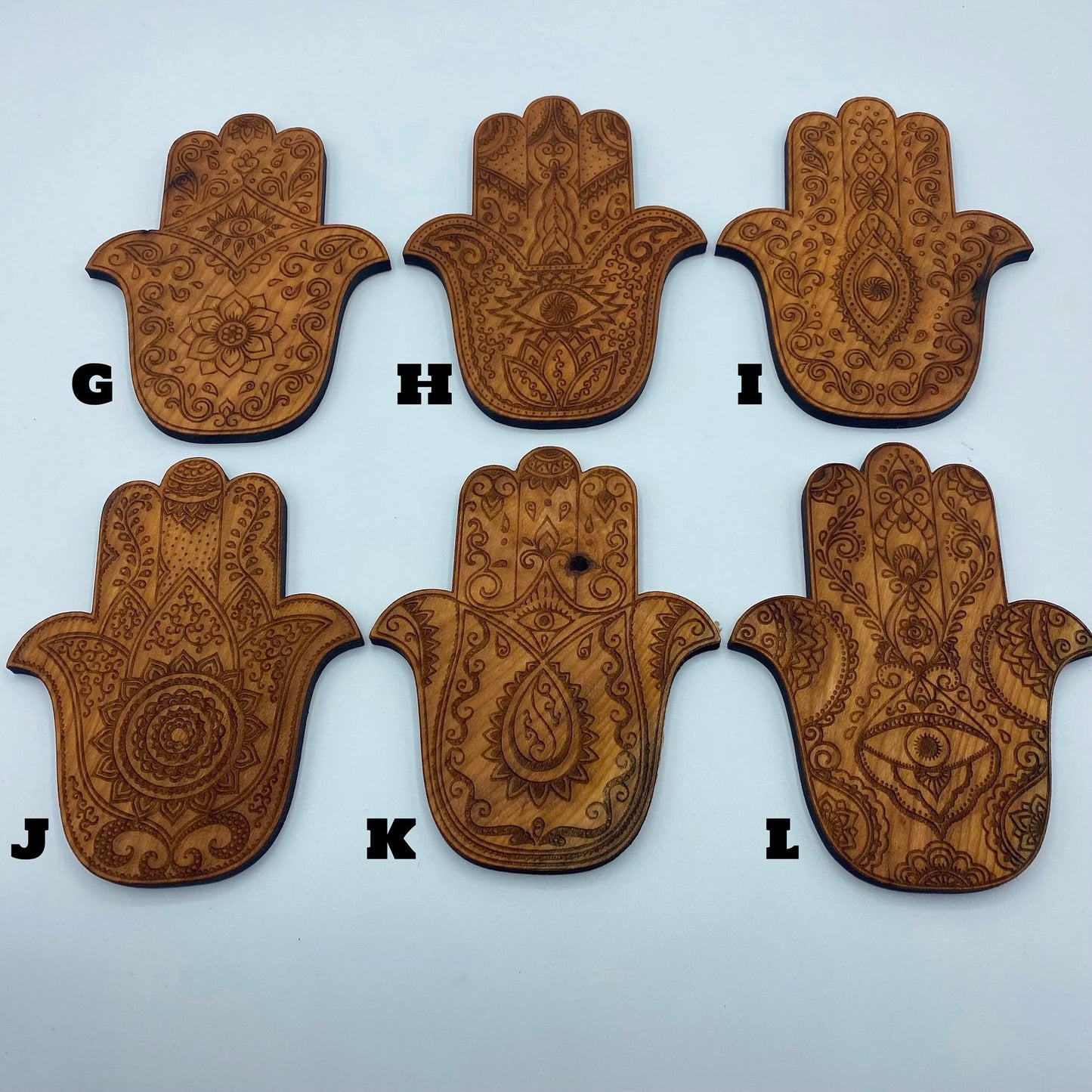 Hamsa Hand of Fatima Evil Eye Wooden Coasters