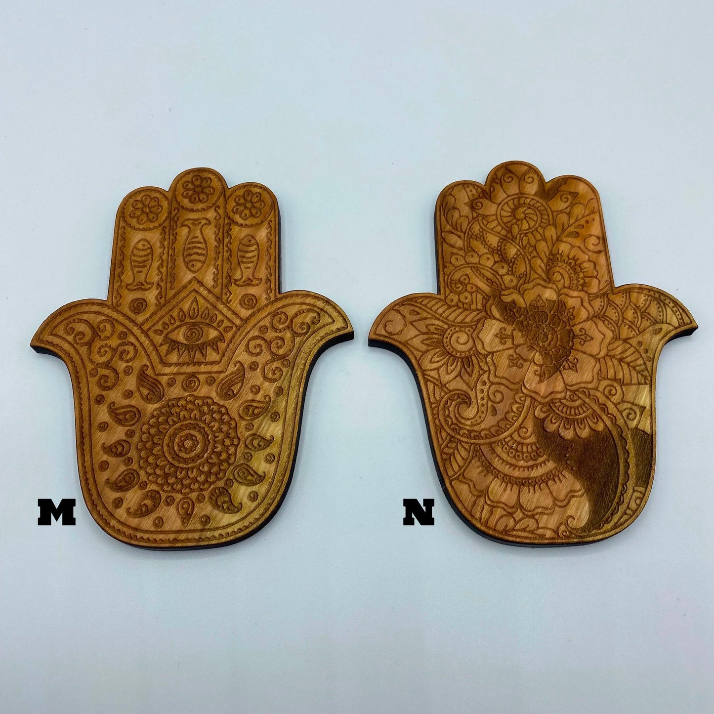 Hamsa Hand of Fatima Evil Eye Wooden Coasters