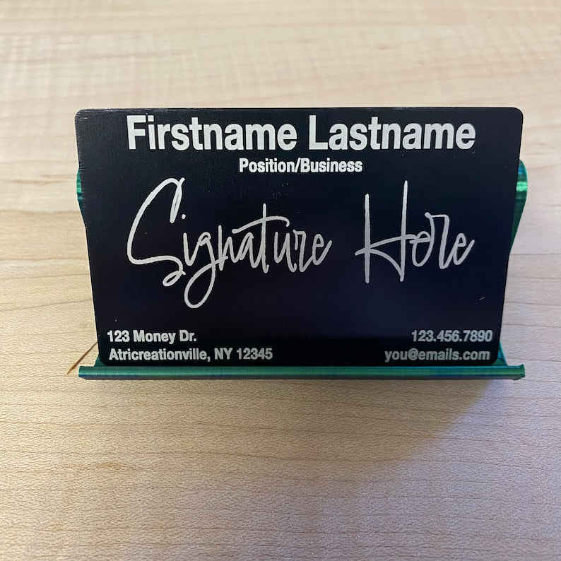 Custom Metal Engraved Business Cards. Thick Aluminum 0.8mm