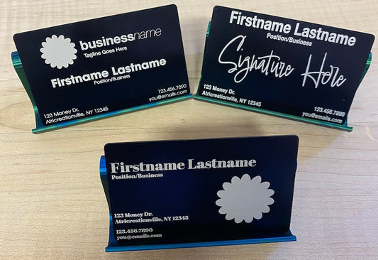 Custom Metal Engraved Business Cards. Thick Aluminum 0.8mm