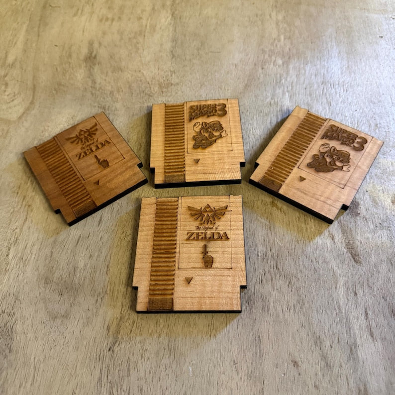 Retro Game NES Cartridge Small Can Coasters